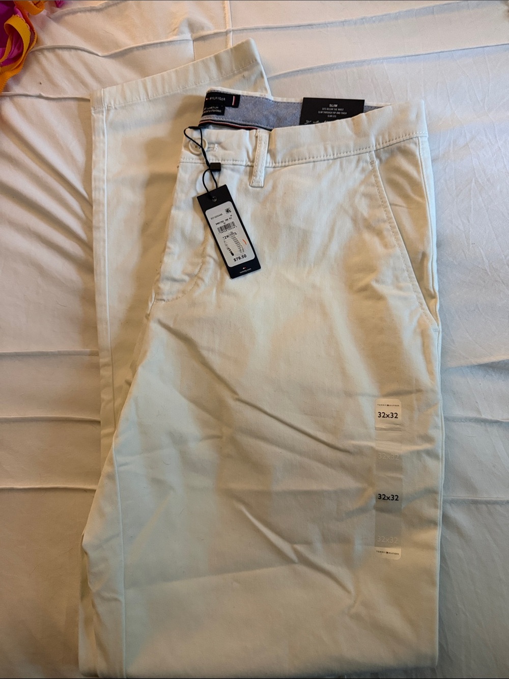 Tommy Hilfiger Men's Cream Chinos